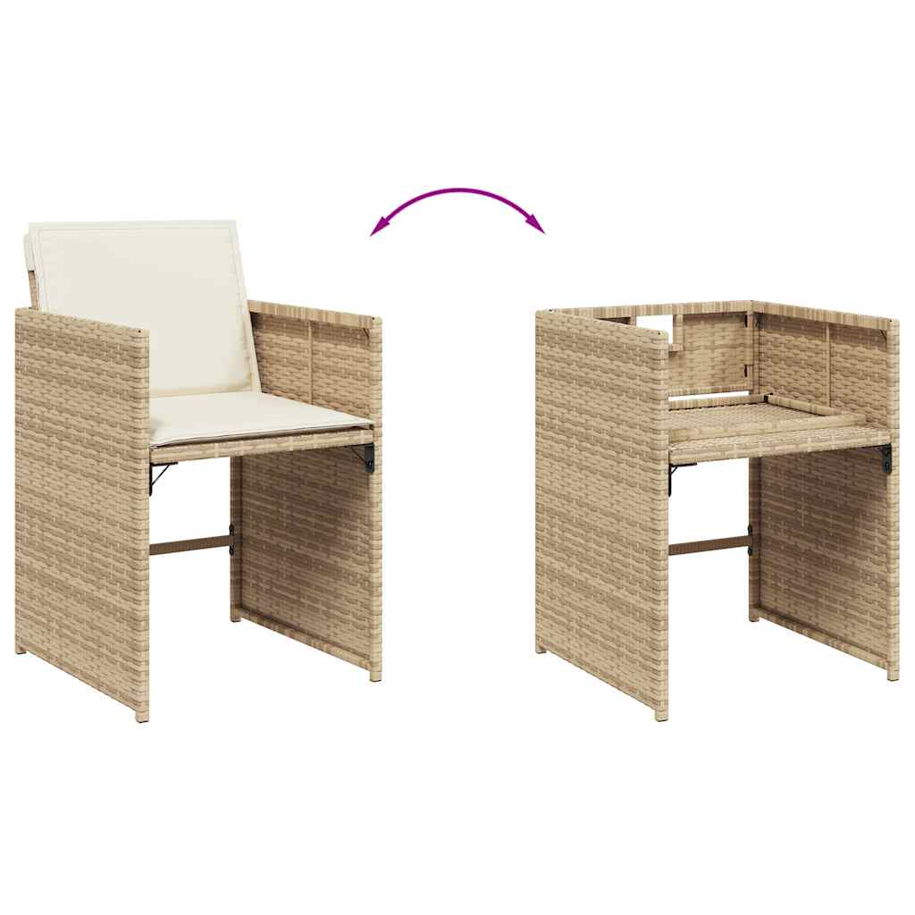 vidaXL 9-delige Tuinset poly rattan zwart