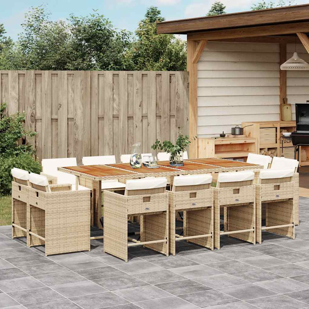 vidaXL 9-delige Tuinset poly rattan zwart
