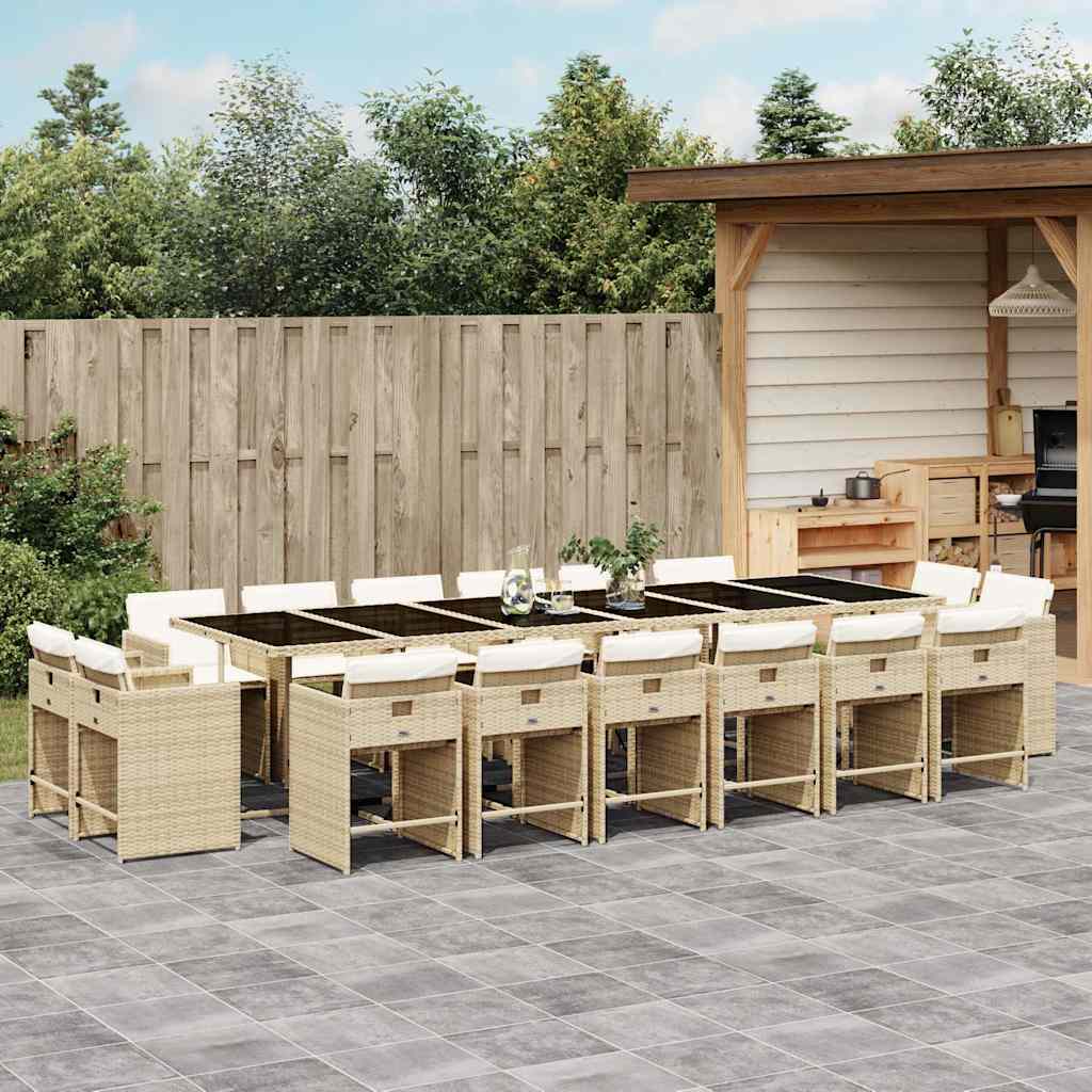 vidaXL 9-delige Tuinset poly rattan zwart