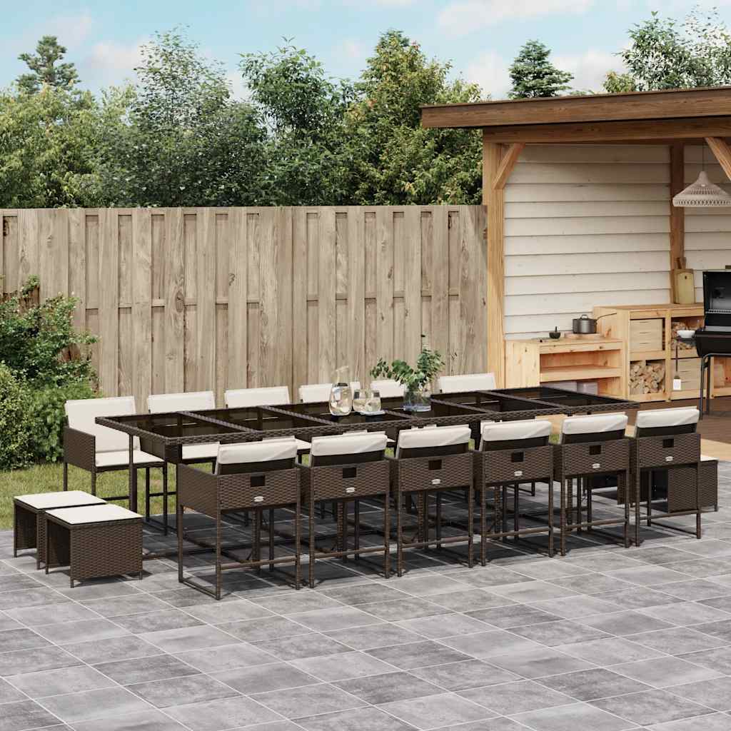 vidaXL 9-delige Tuinset poly rattan zwart