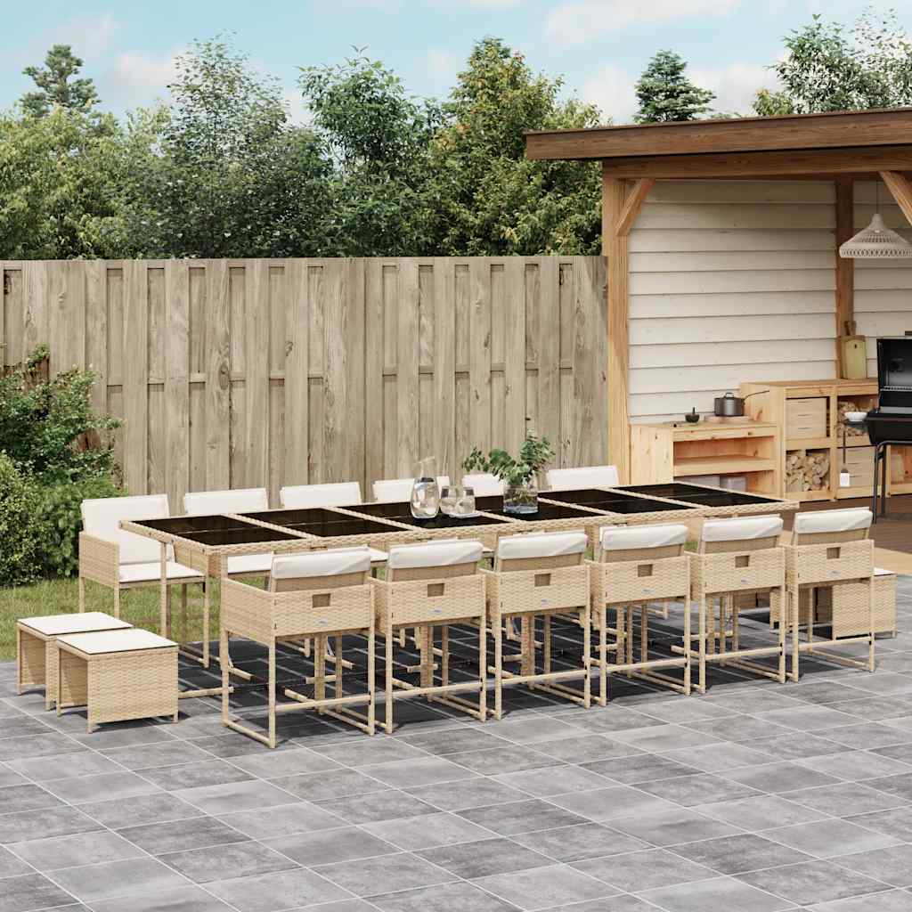 vidaXL 9-delige Tuinset poly rattan zwart