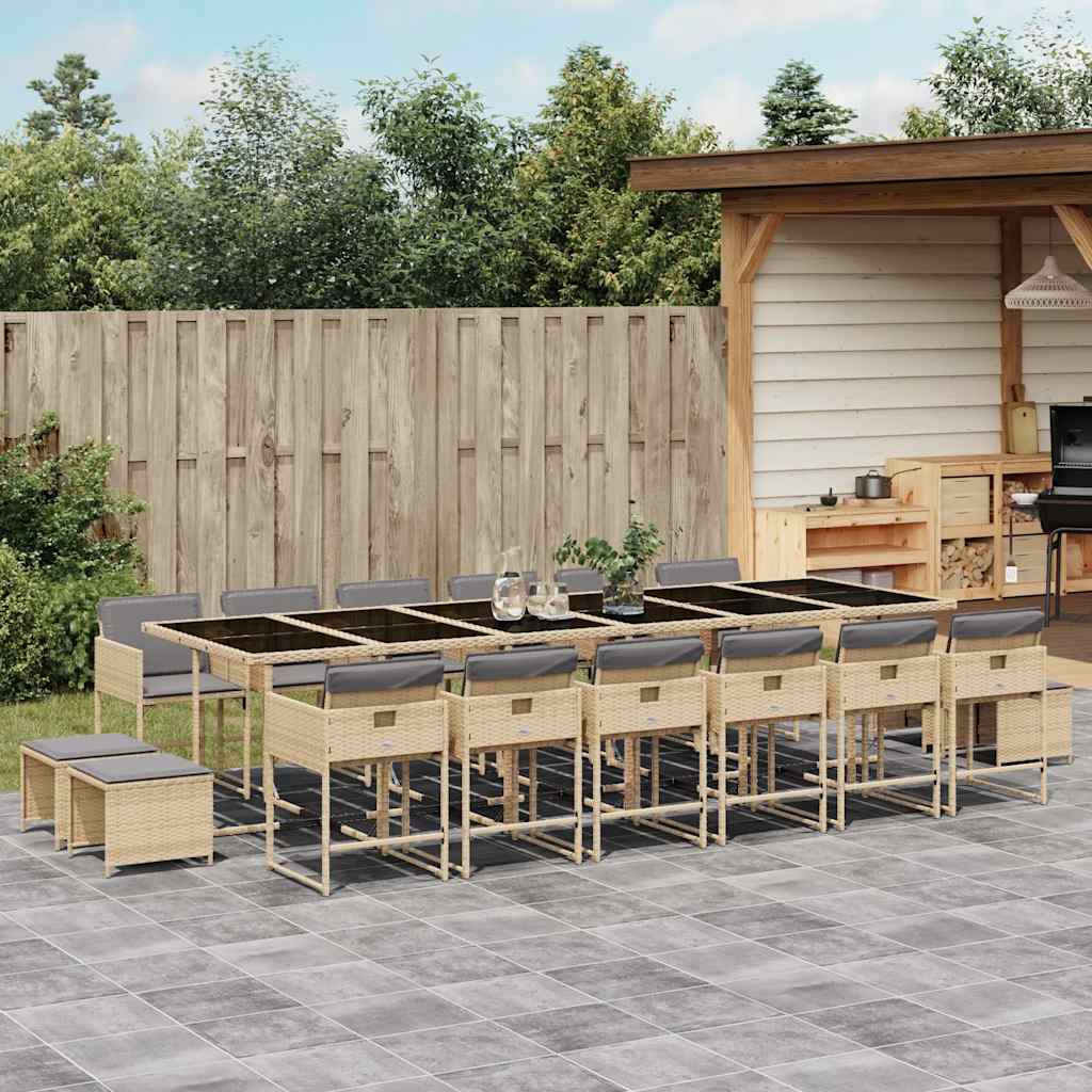 vidaXL 9-delige Tuinset poly rattan zwart