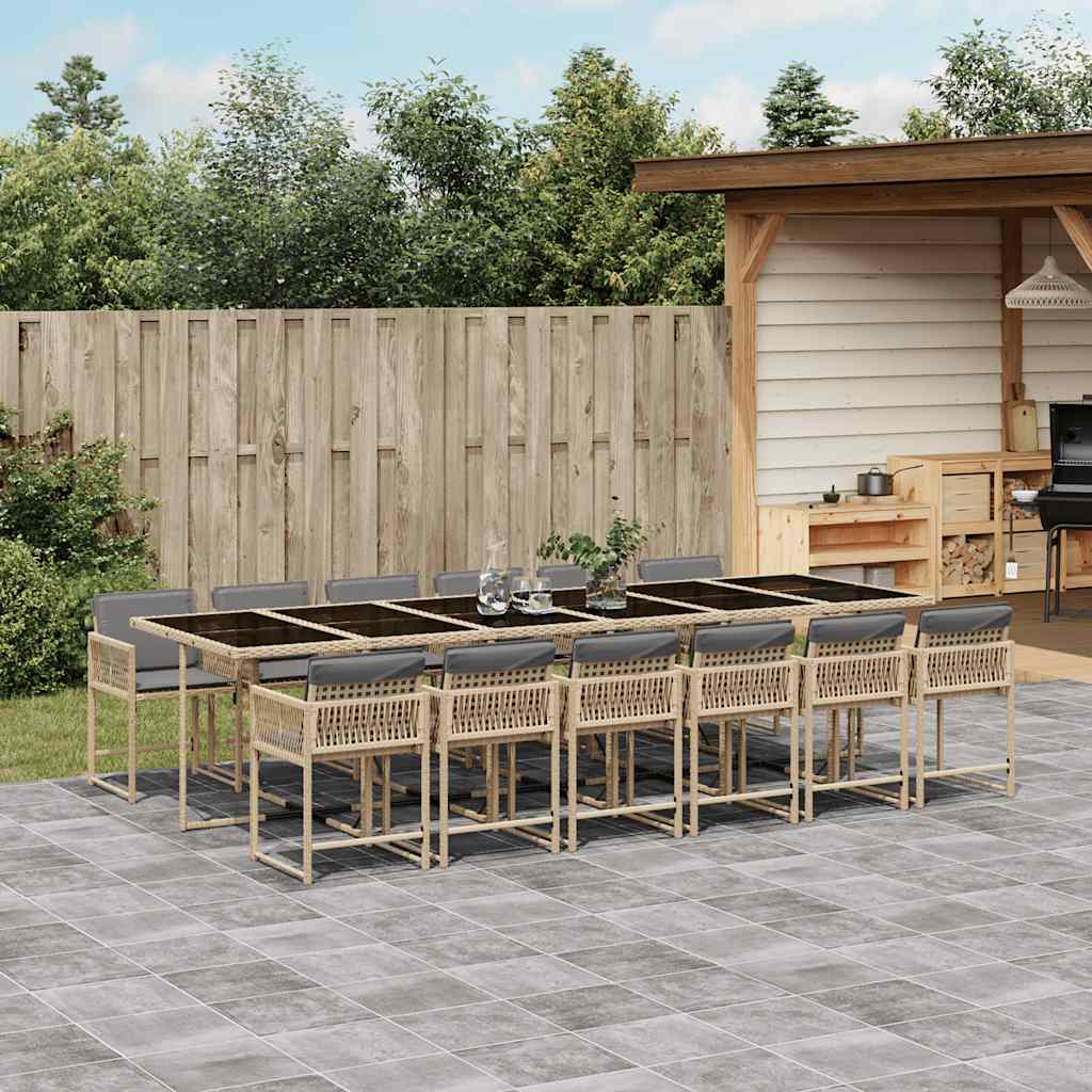vidaXL 5-piece Garden Dining Set with Cushions Poly Rattan Black