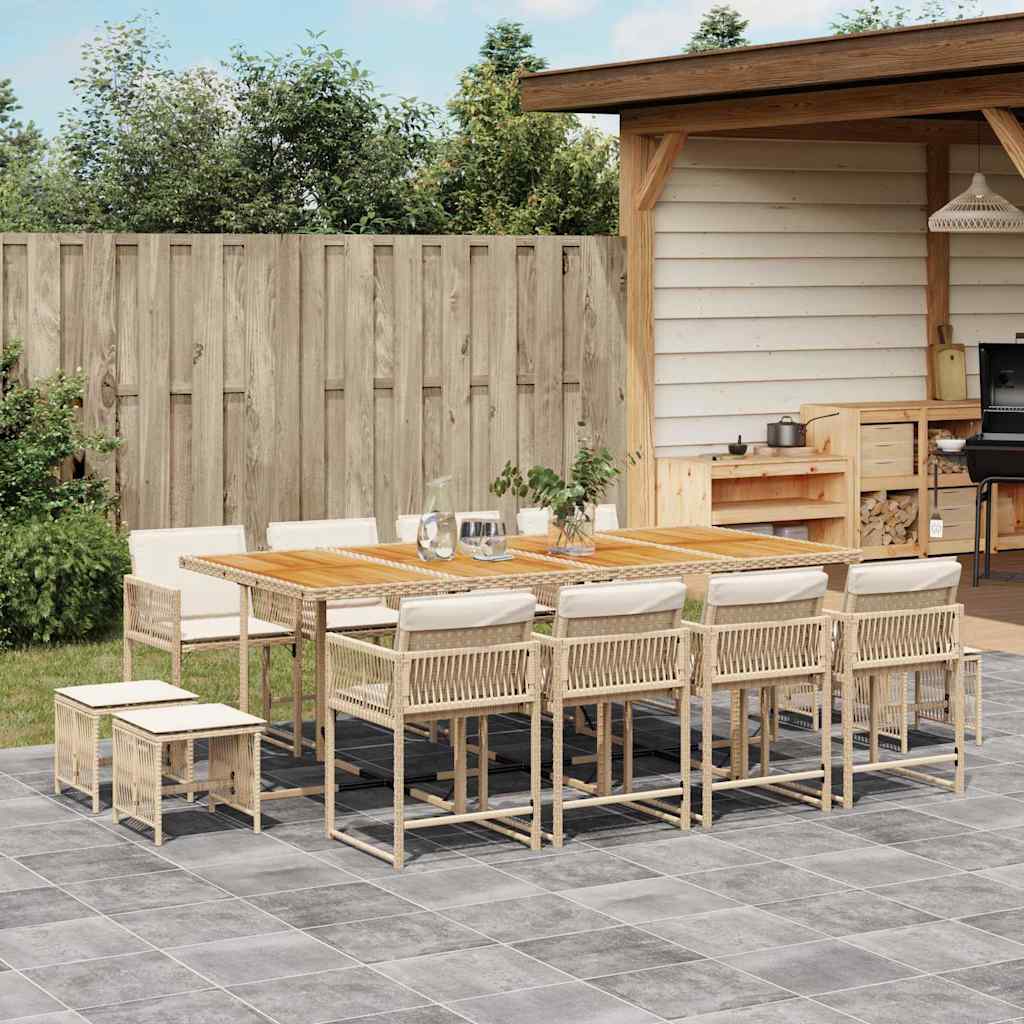 vidaXL 9-delige Tuinset poly rattan zwart