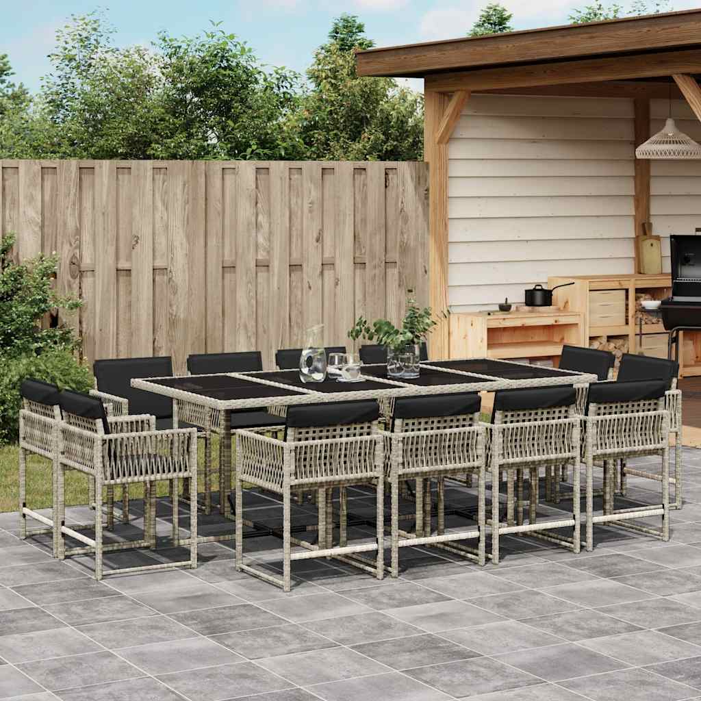 vidaXL 9-delige Tuinset poly rattan zwart