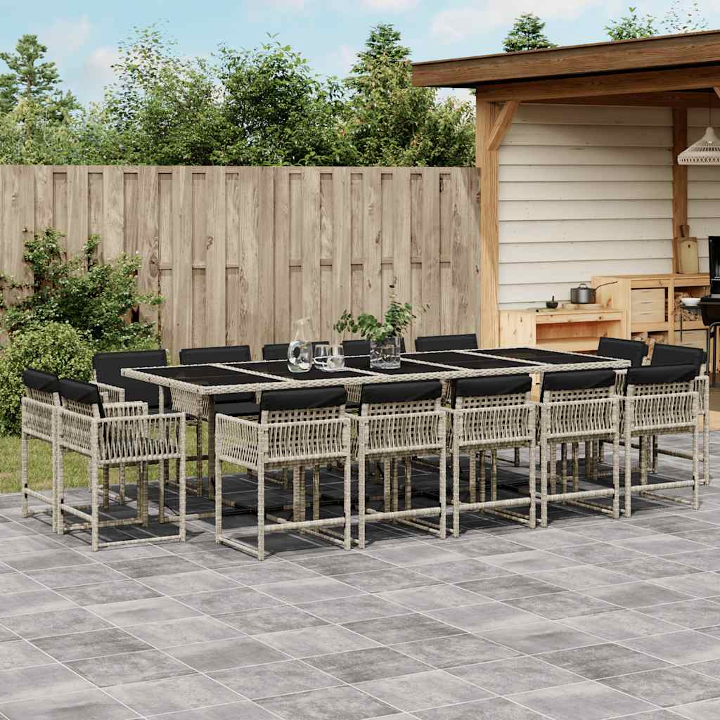 vidaXL 9-delige Tuinset poly rattan zwart