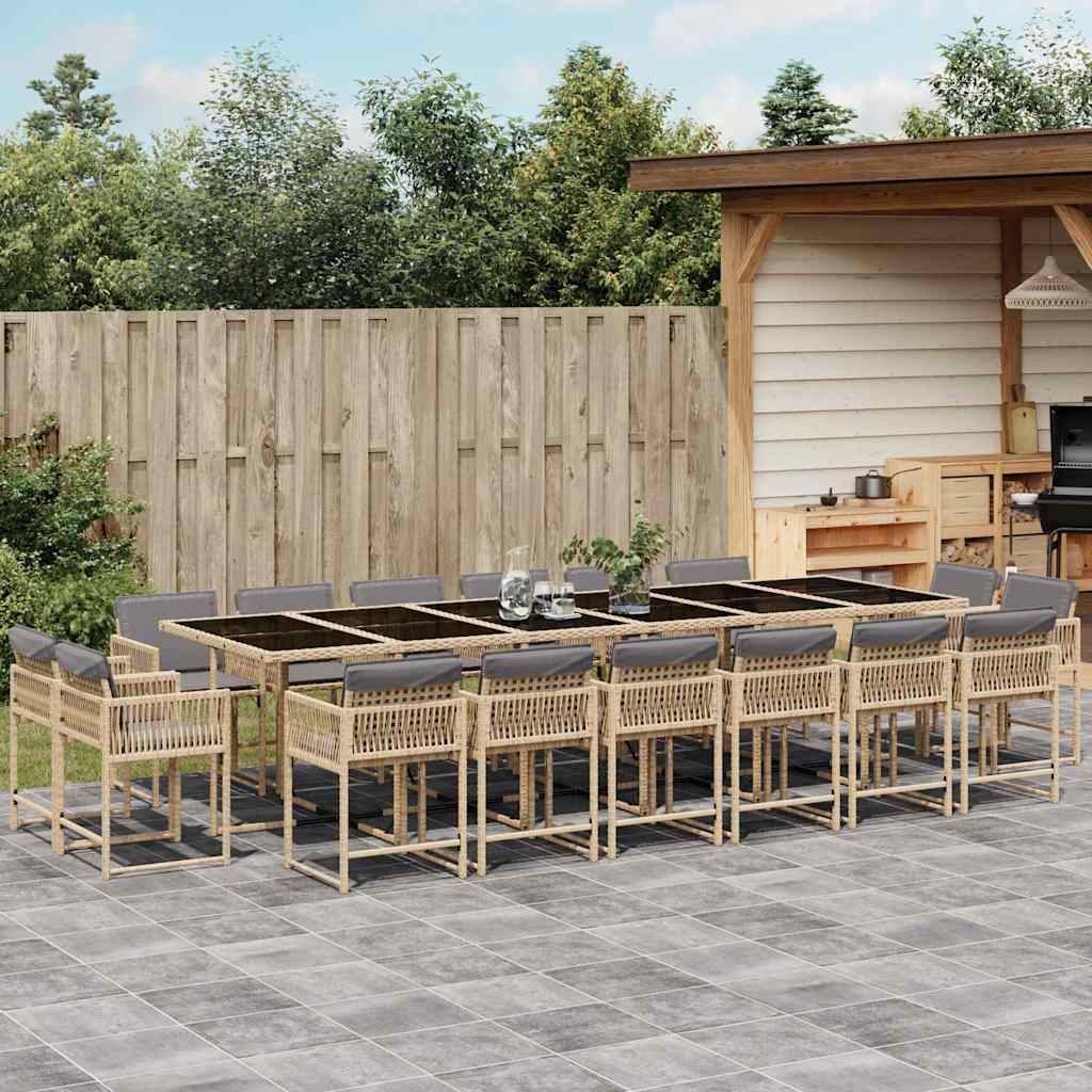 vidaXL 9-delige Tuinset poly rattan zwart