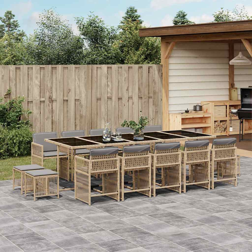 vidaXL 9-delige Tuinset poly rattan zwart