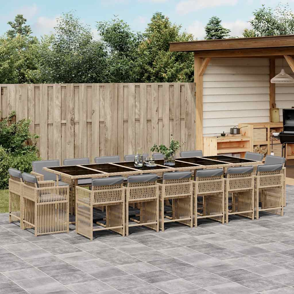 vidaXL 9-delige Tuinset poly rattan zwart