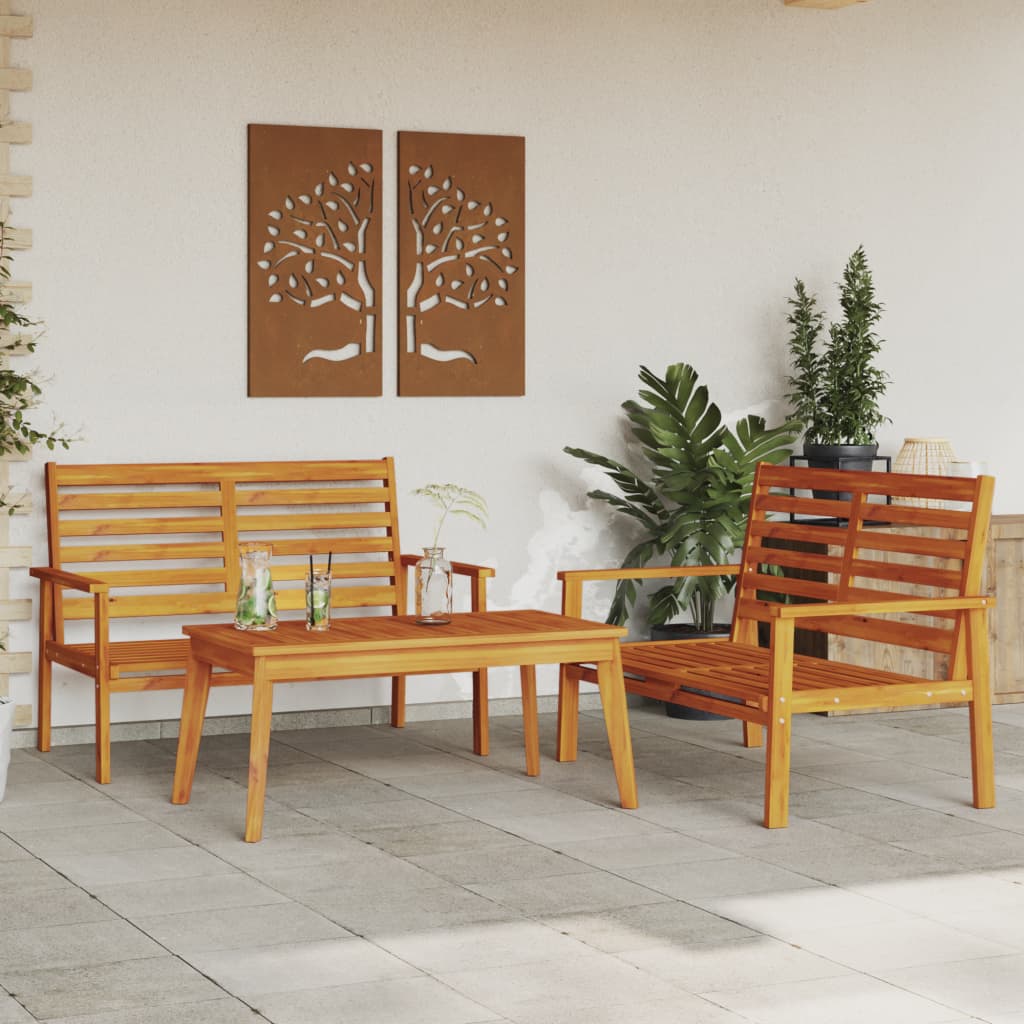 vidaXL 4-delige Loungeset massief acaciahout