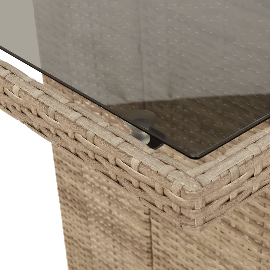 vidaXL 7-delige Tuinset met kussens poly rattan zwart