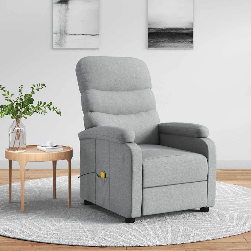 vidaXL Massage chair fabric light grey