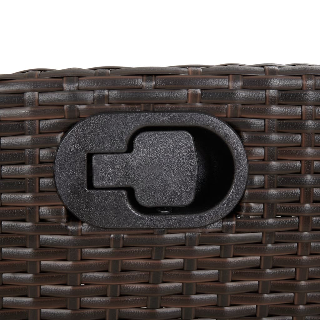 vidaXL 3-delige Tuinset met kussens poly rattan bruin