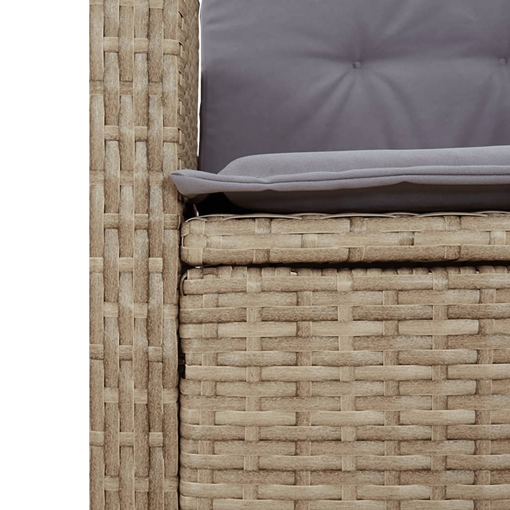 vidaXL 3-Piece Garden Lounge Set with Cushions Poly Rattan Mixed Beige