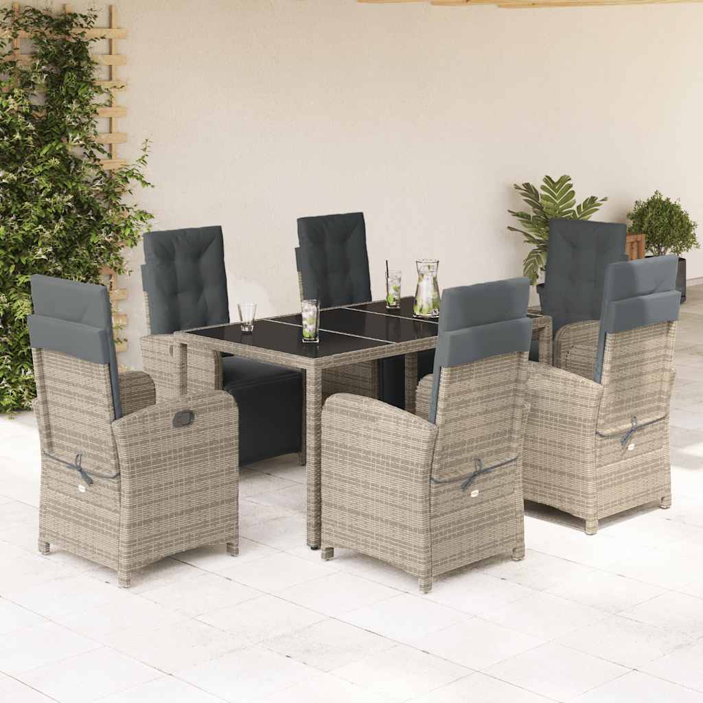 vidaXL 3-Piece Bistro Set with Cushions Poly Rattan Black
