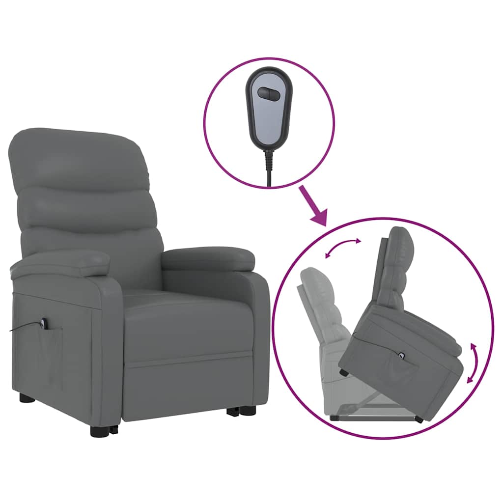 vidaXL Recliner with lift-up function artificial leather black