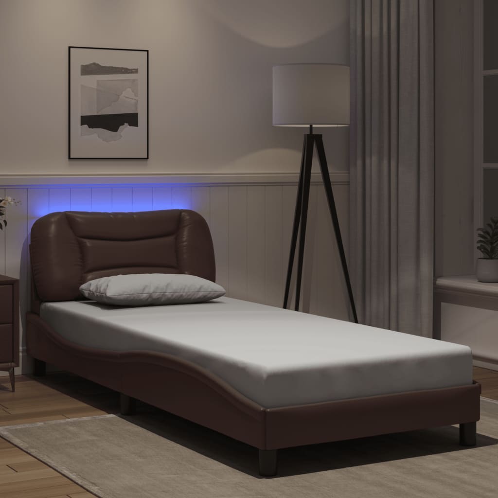 vidaXL Bedframe met LED zonder matras "Hvar" zwart 80x200 cm