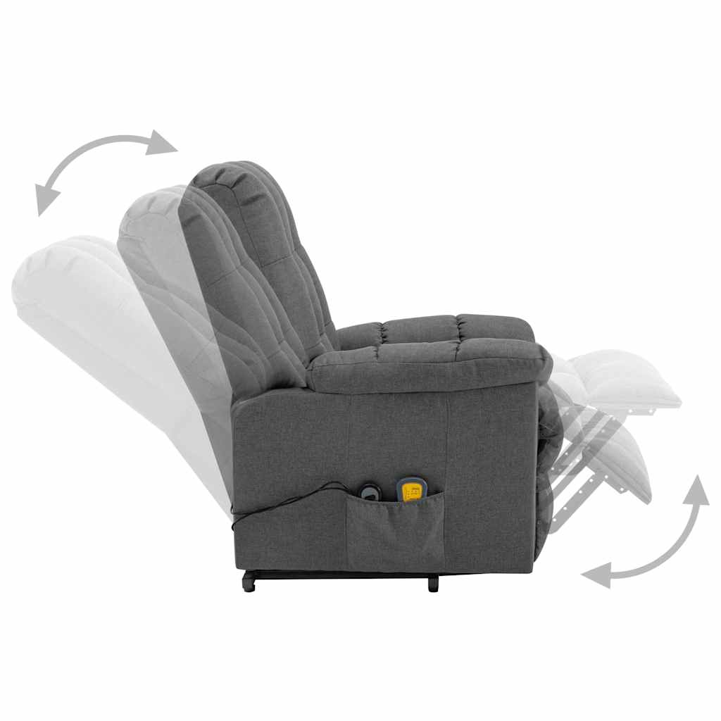 vidaXL Sta-op-massagestoel stof lichtgrijs