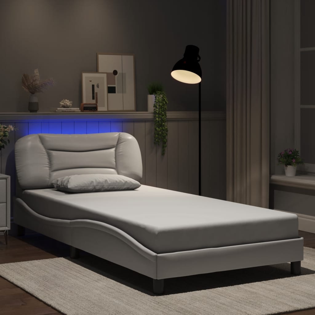 vidaXL Bedframe met LED zonder matras "Hvar" zwart 80x200 cm