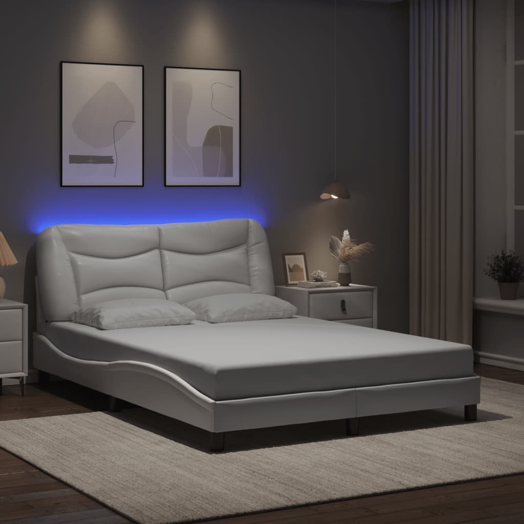 vidaXL Bedframe met LED zonder matras "Hvar" zwart 80x200 cm