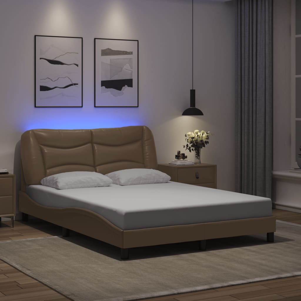 vidaXL Bedframe met LED zonder matras "Hvar" zwart 80x200 cm