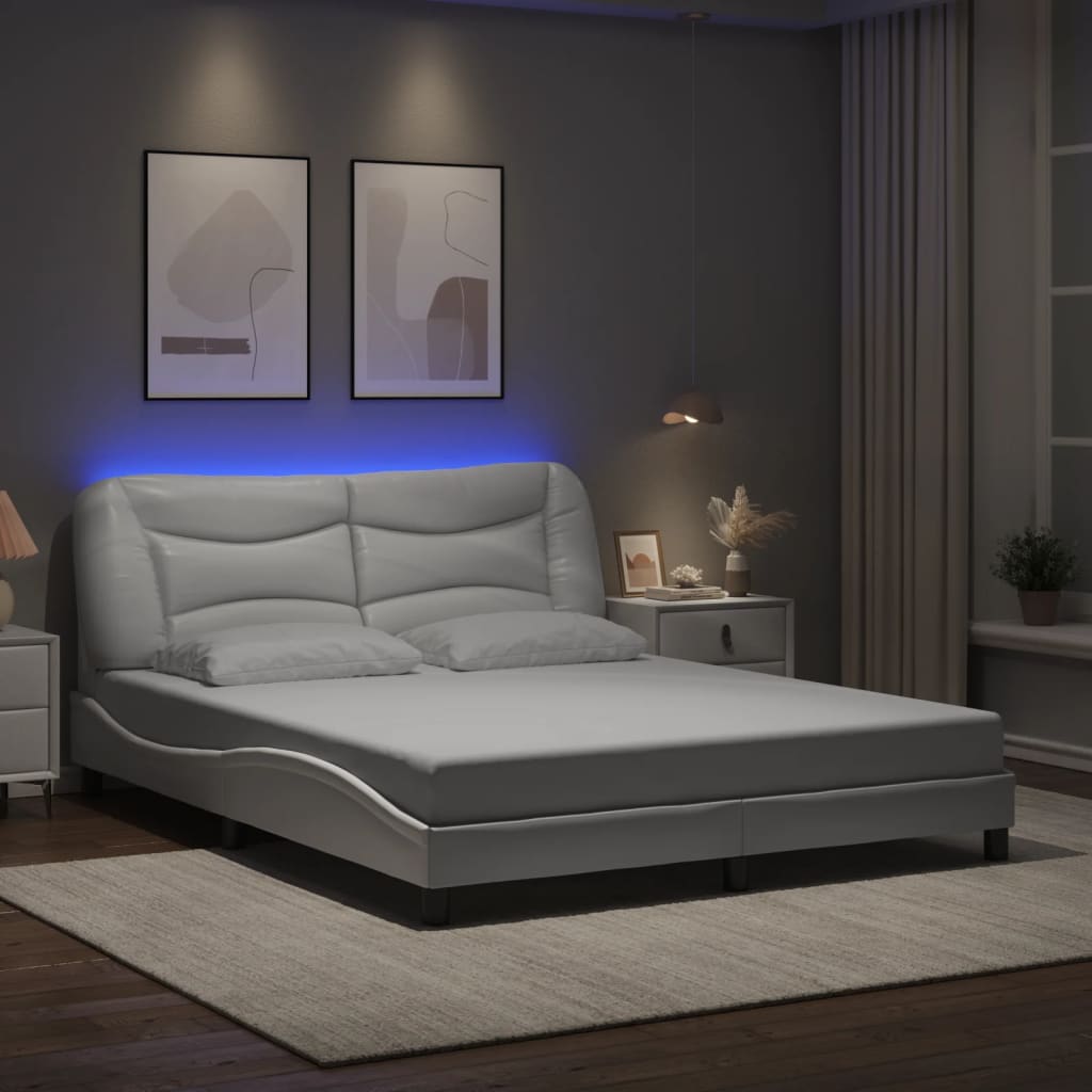 vidaXL Bedframe met LED zonder matras "Hvar" zwart 80x200 cm