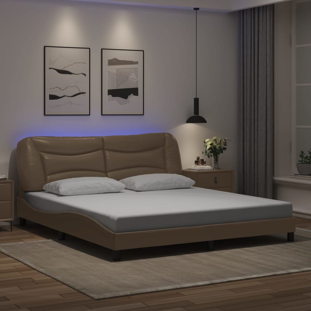 vidaXL Bedframe met LED zonder matras "Hvar" zwart 80x200 cm