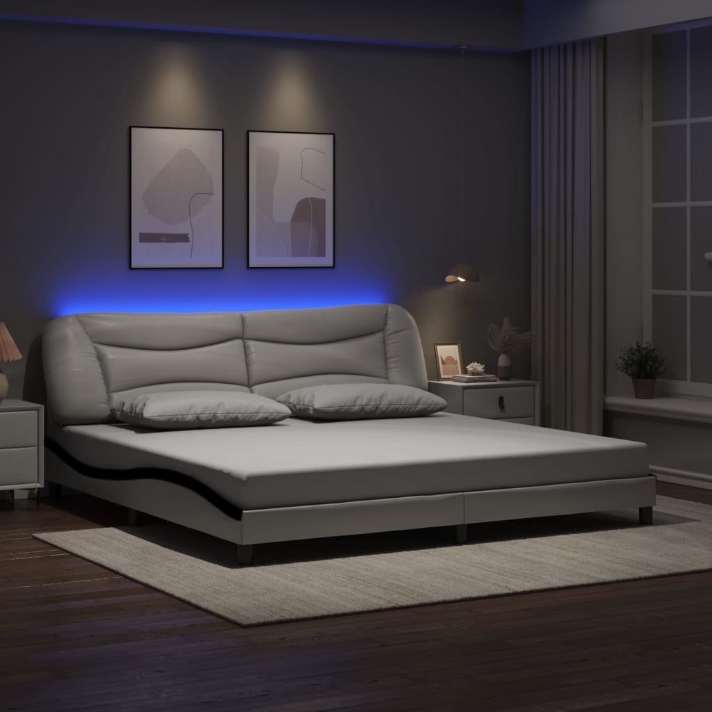 vidaXL Bedframe met LED zonder matras "Hvar" zwart 80x200 cm