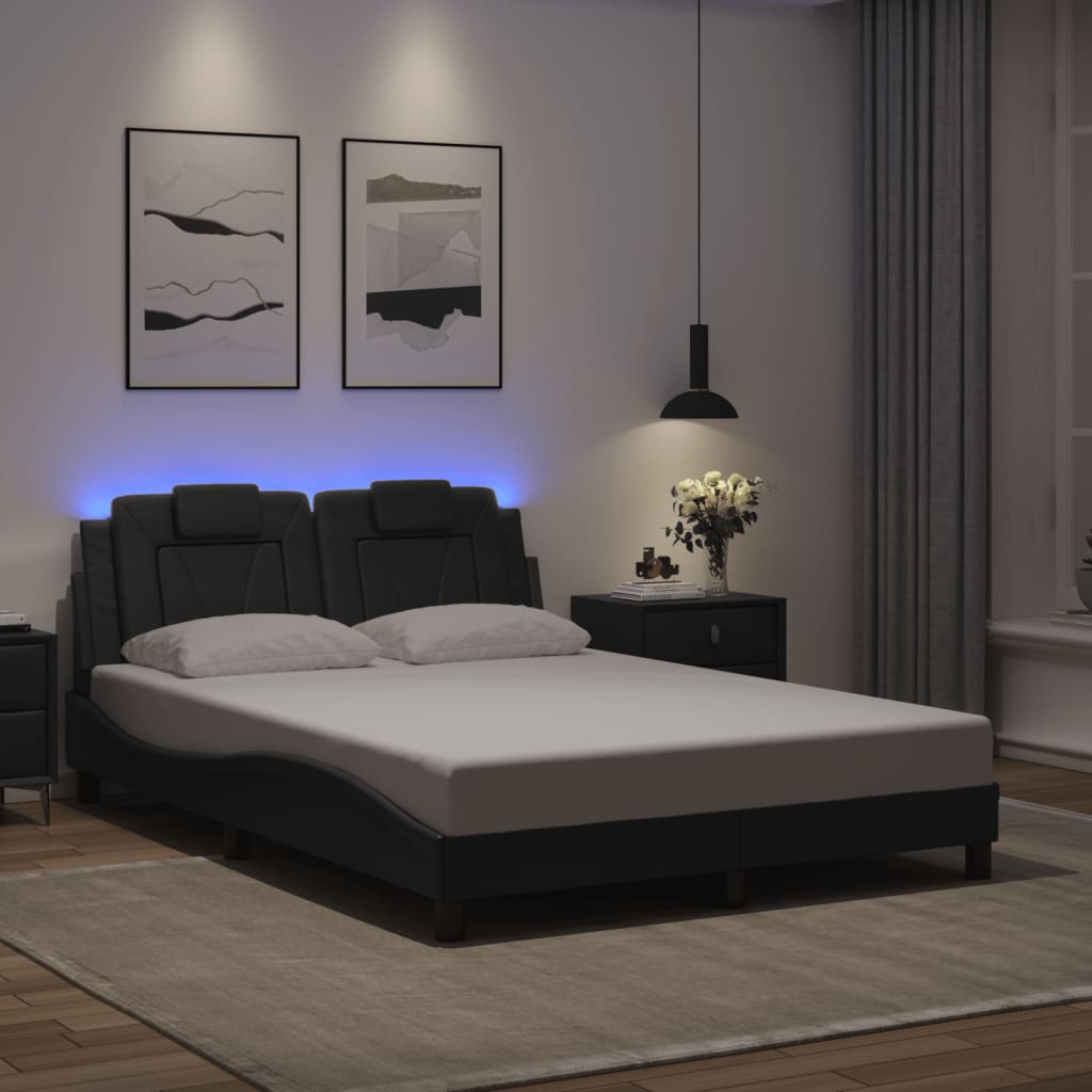 vidaXL Bedframe "Viana" met LED zonder matras zwart 80x200 cm