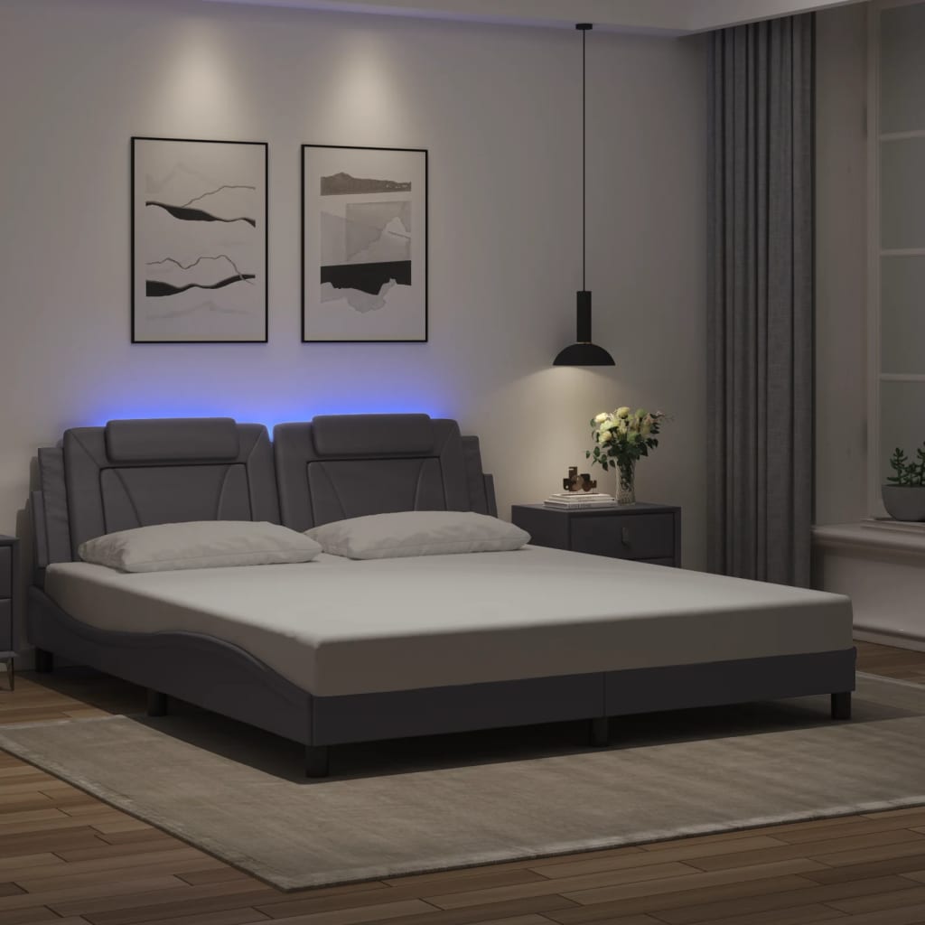 vidaXL Bedframe "Viana" met LED zonder matras zwart 80x200 cm