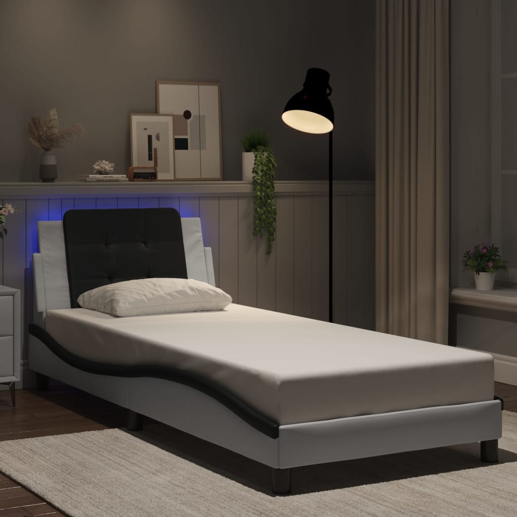 vidaXL Bedframe met LED zonder matras "Zadar" zwart 80x200 cm