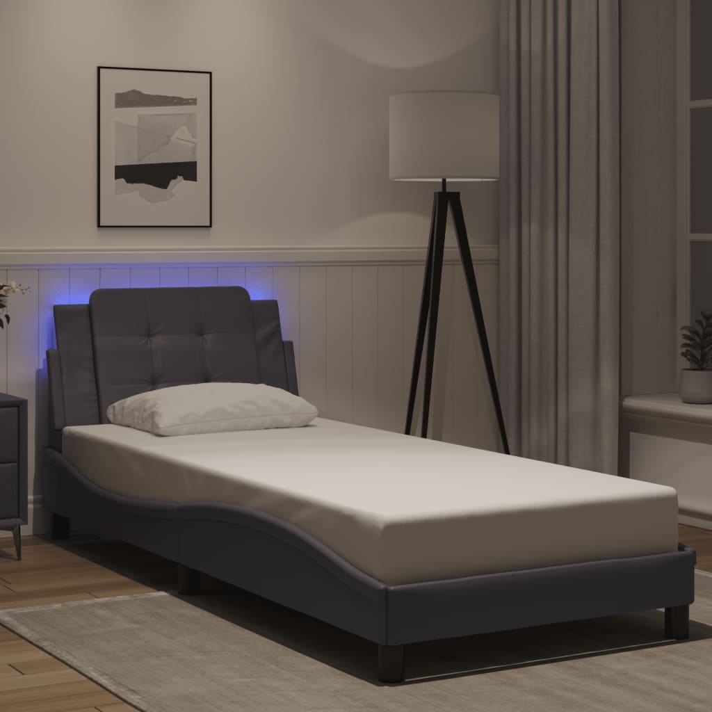 vidaXL Bedframe met LED zonder matras "Zadar" zwart 80x200 cm