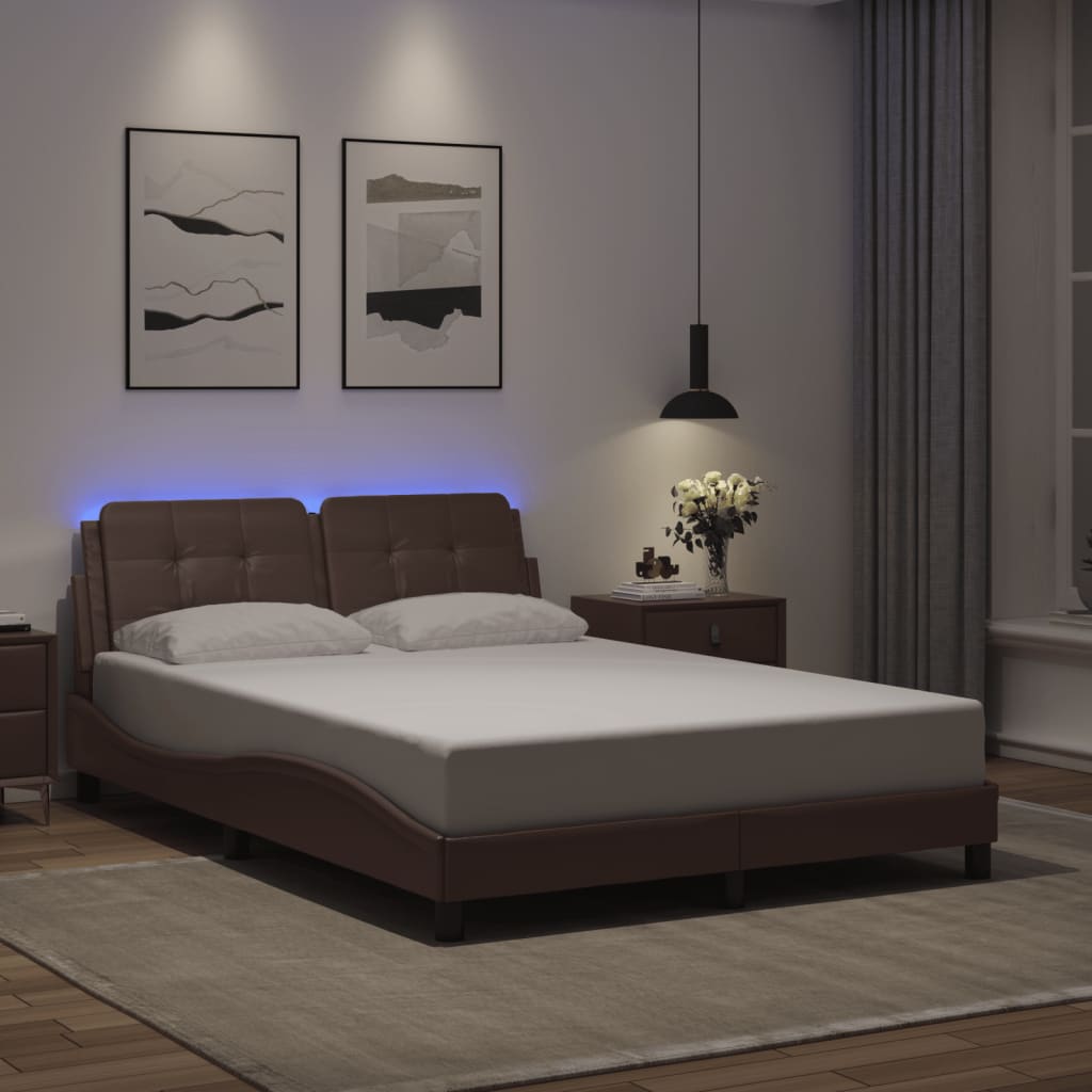 vidaXL Bedframe met LED zonder matras "Zadar" zwart 80x200 cm