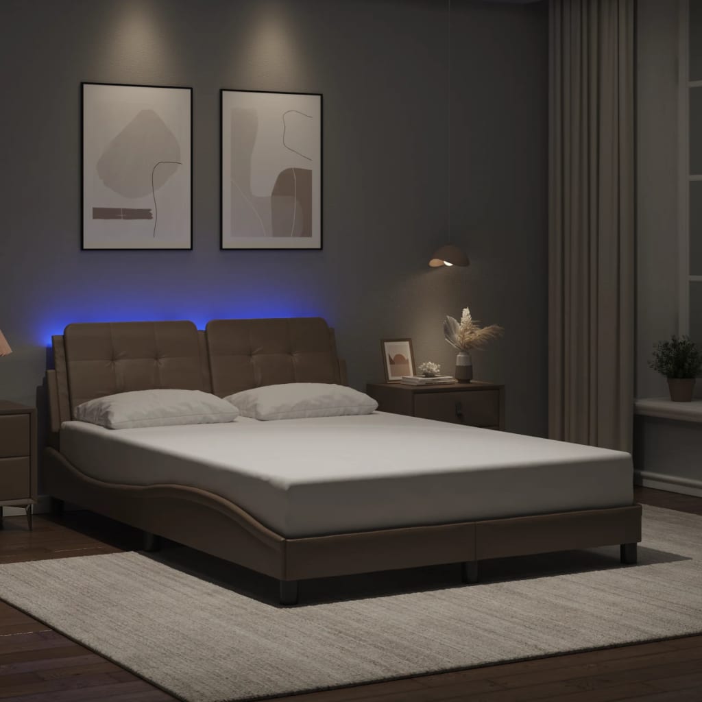 vidaXL Bedframe met LED zonder matras "Zadar" zwart 80x200 cm