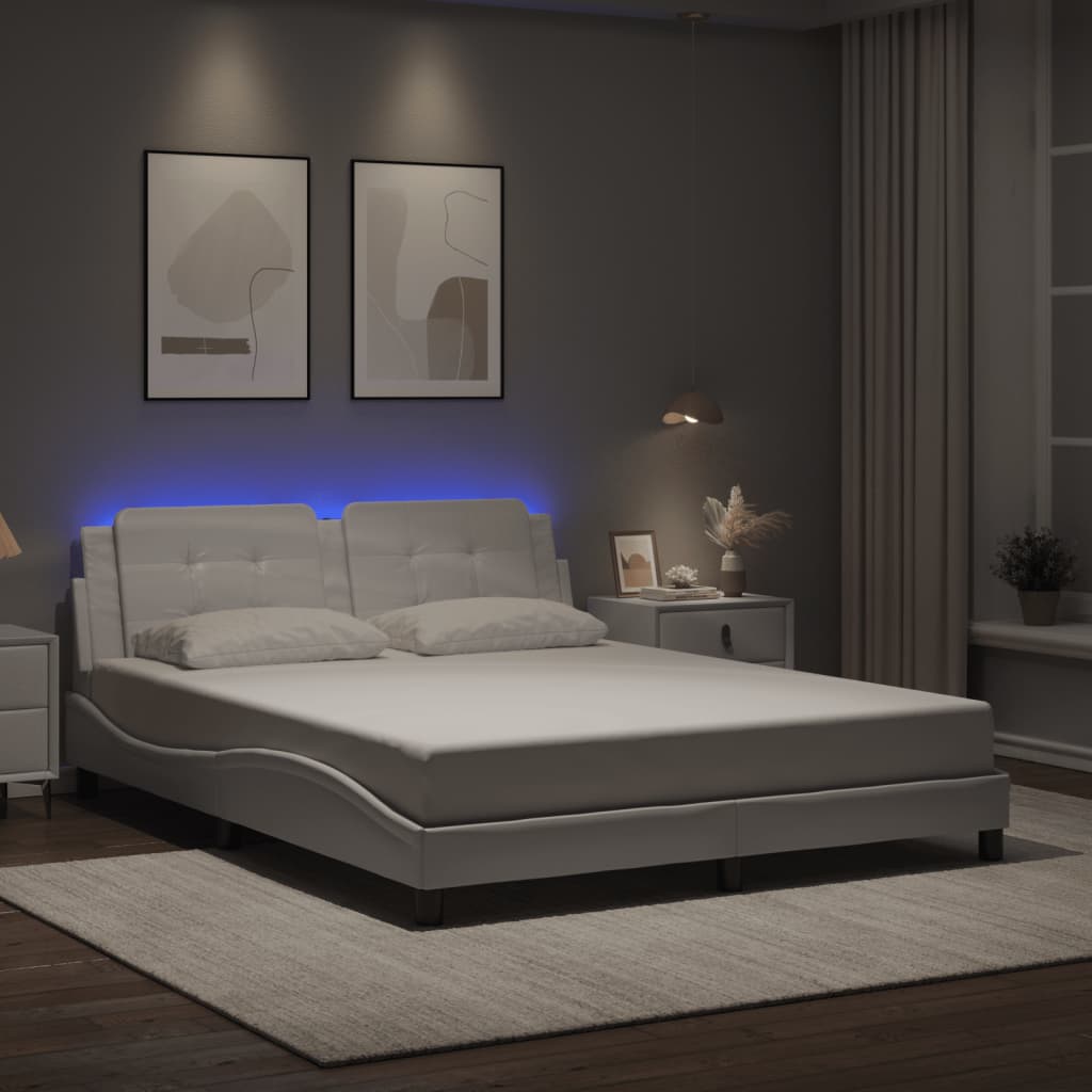 vidaXL Bedframe met LED zonder matras "Zadar" zwart 80x200 cm