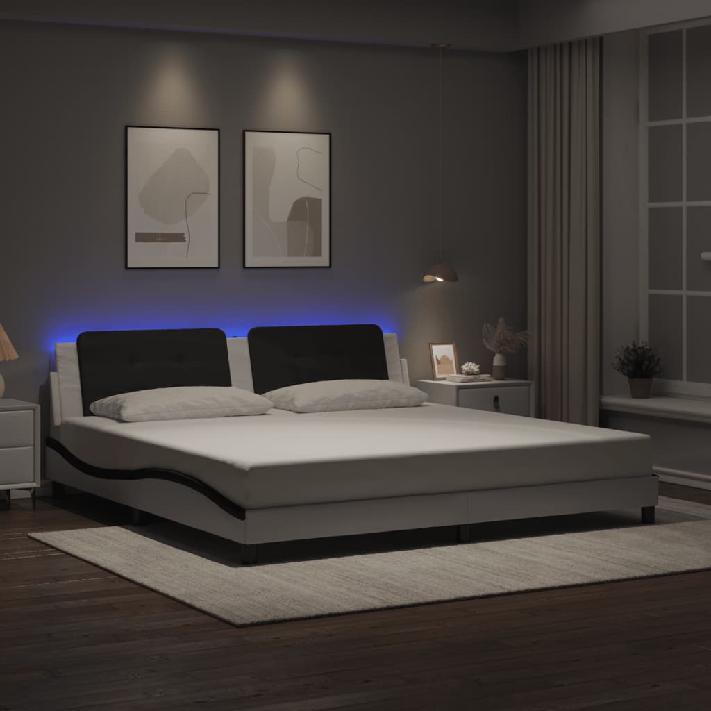 vidaXL Bedframe met LED zonder matras "Zadar" zwart 80x200 cm