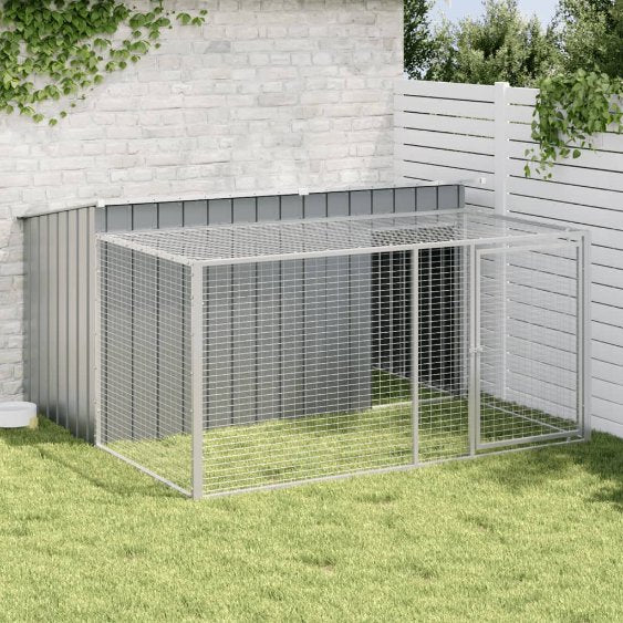 vidaXL Hondenhok met dak 153x91x110 cm staal antracietkleurig