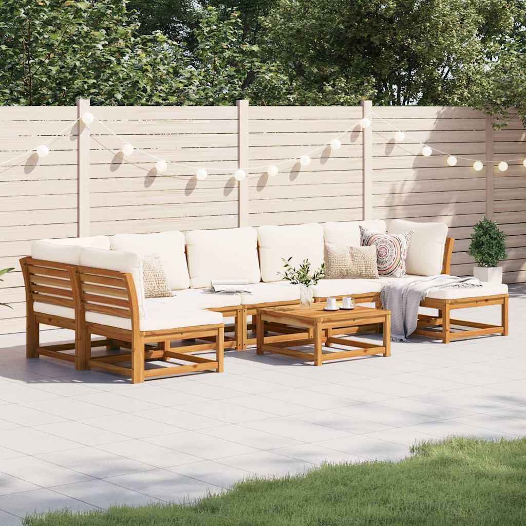 vidaXL 6-delige Loungeset met kussens massief acaciahout
