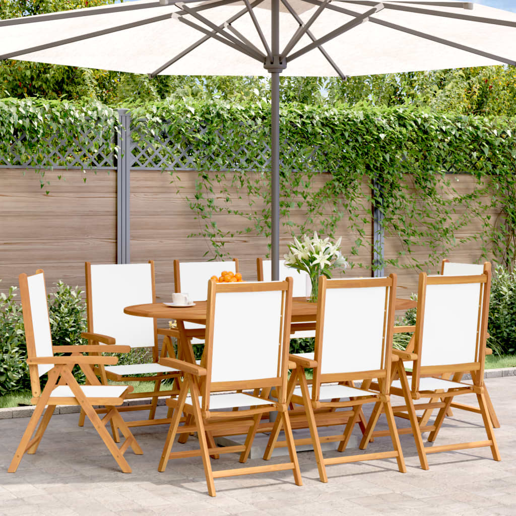 vidaXL Tuinstoelen 4 st massief hout en stof crèmewit