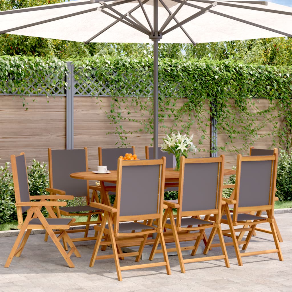 vidaXL Tuinstoelen 4 st massief hout en stof crèmewit