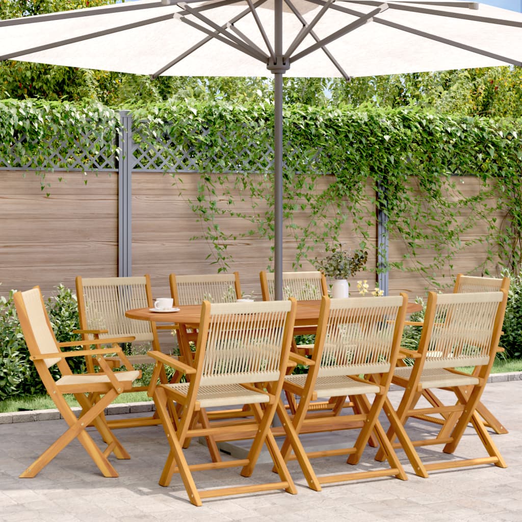 vidaXL Tuinstoelen 4 st inklapbaar massief acaciahout zwart