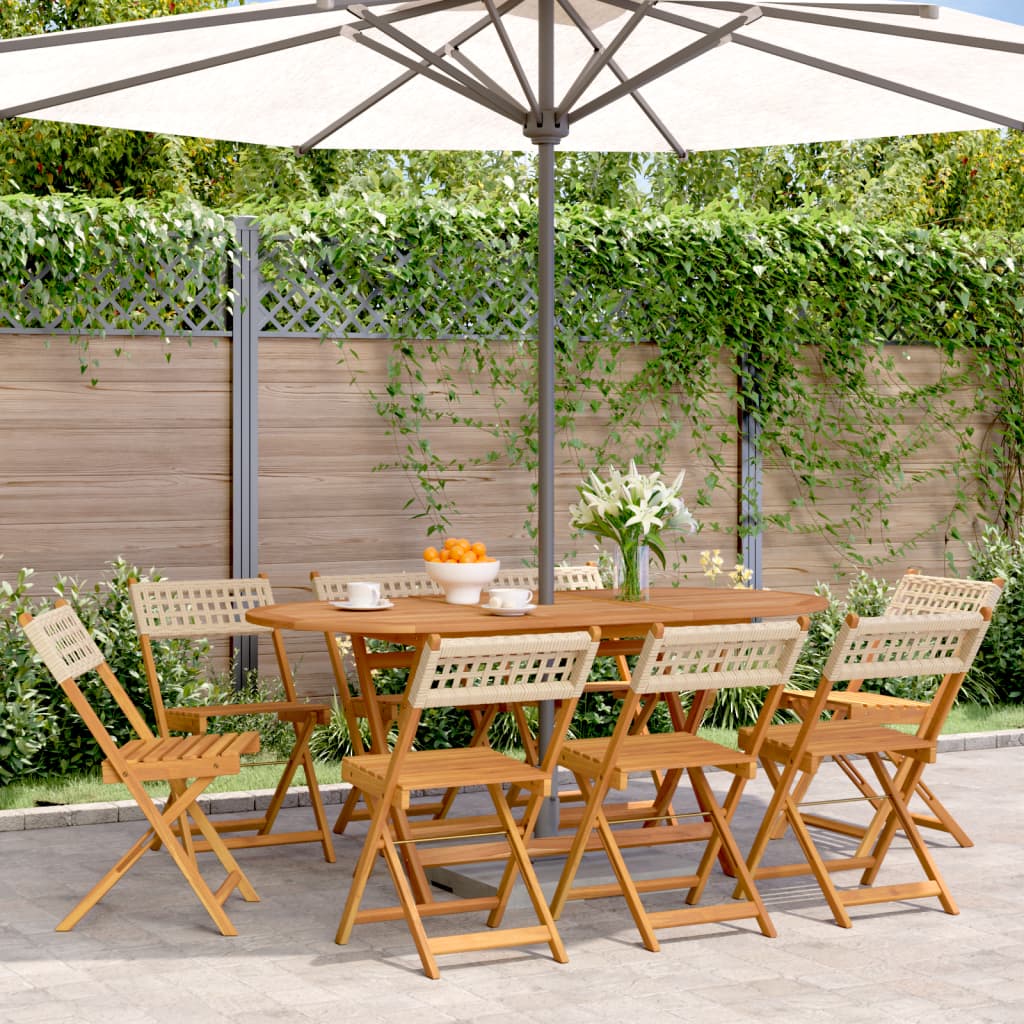 vidaXL Tuinstoelen 4 st inklapbaar poly rattan en massief hout zwart