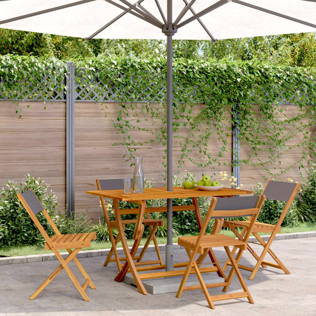vidaXL Tuinstoelen 4 st inklapbaar massief hout en stof crèmewit