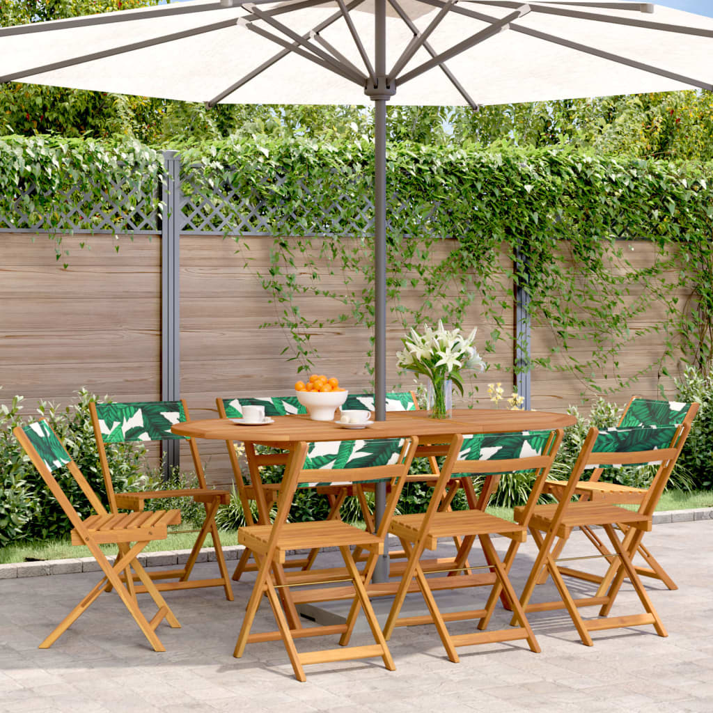vidaXL Tuinstoelen 4 st inklapbaar massief hout en stof crèmewit
