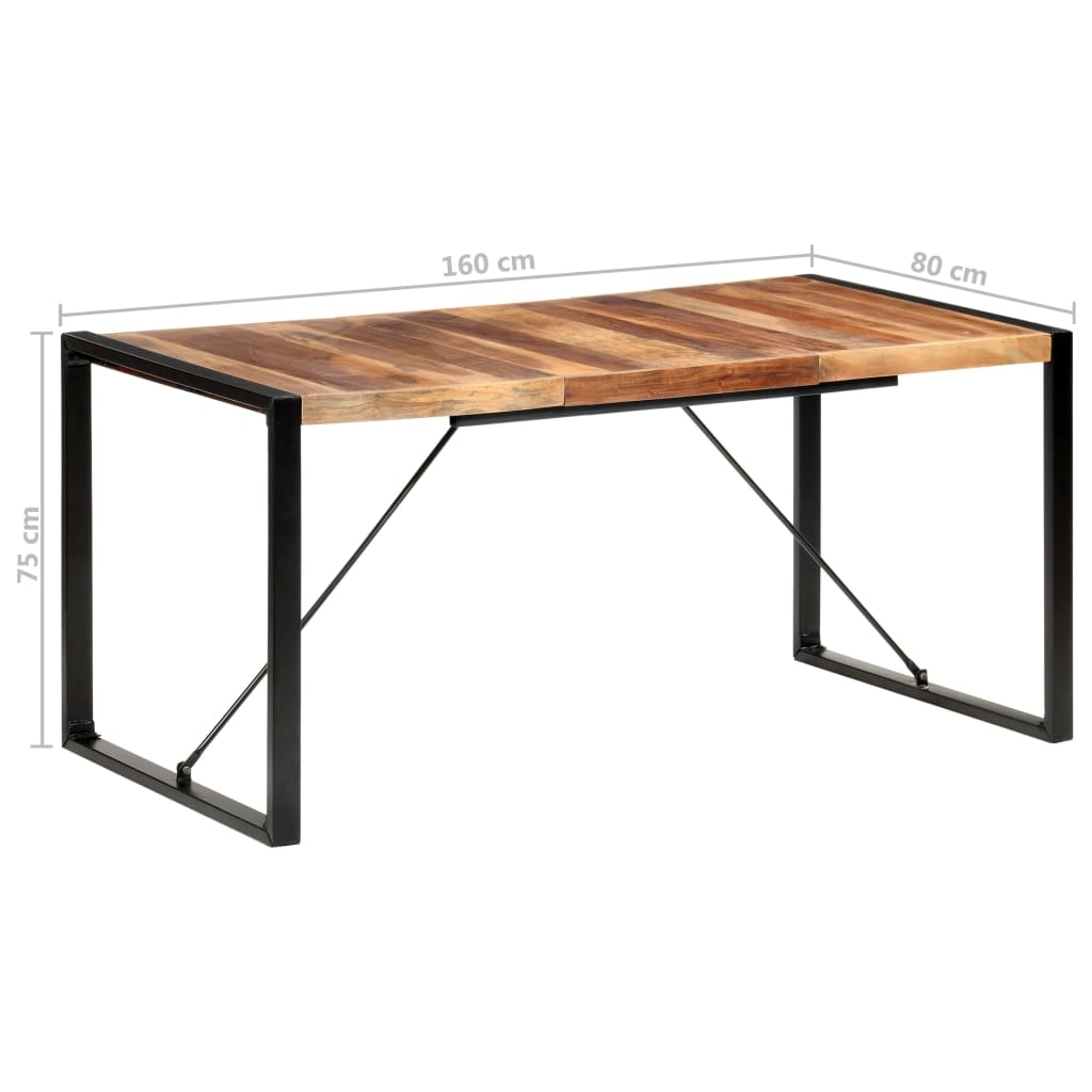 vidaXL Eettafel 120x60x75 cm massief hout