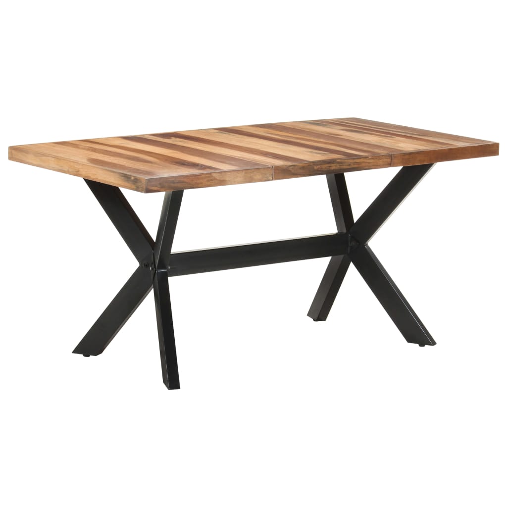 vidaXL Eettafel 120x60x75 cm massief hout met honingkleurige afwerking