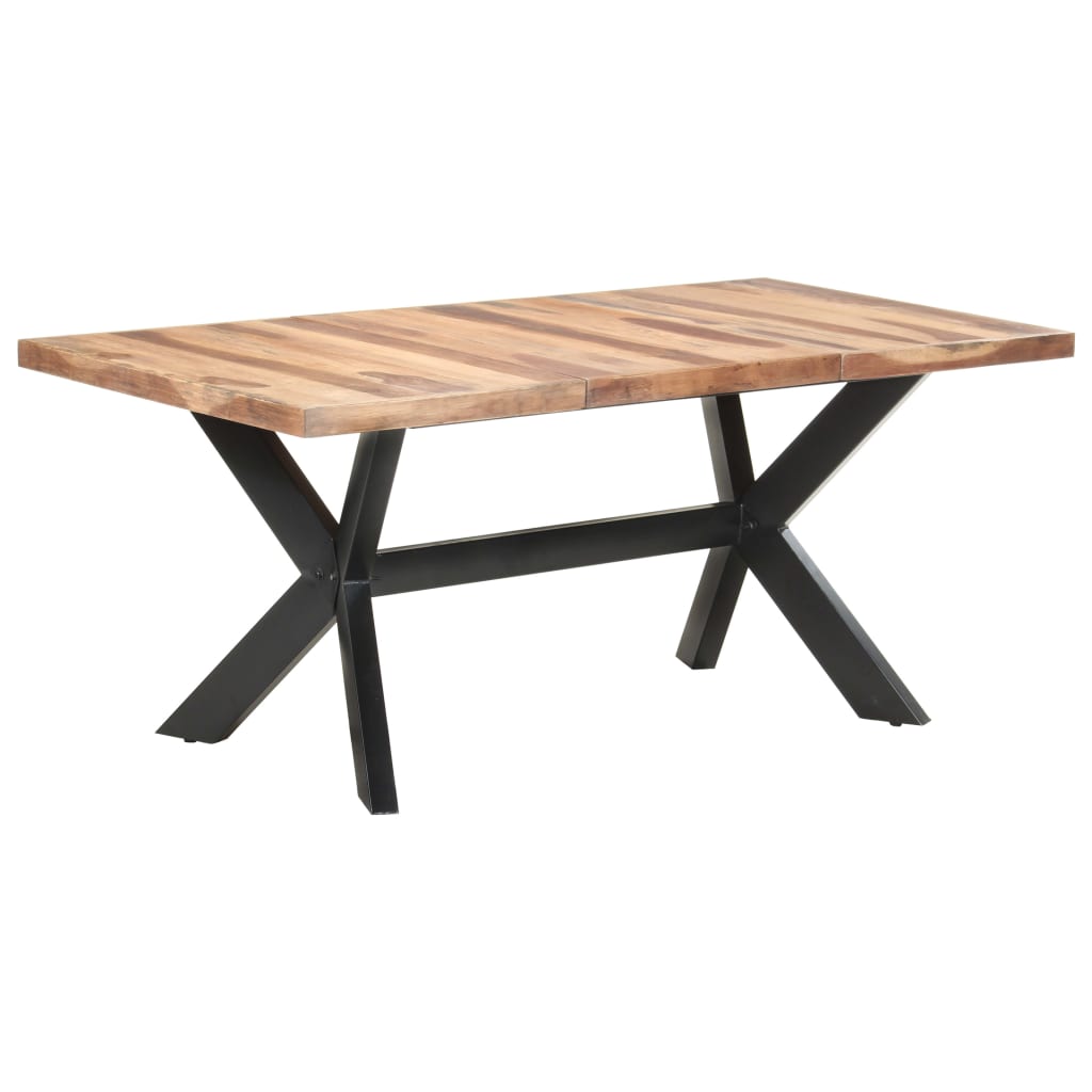vidaXL Eettafel 120x60x75 cm massief hout met honingkleurige afwerking