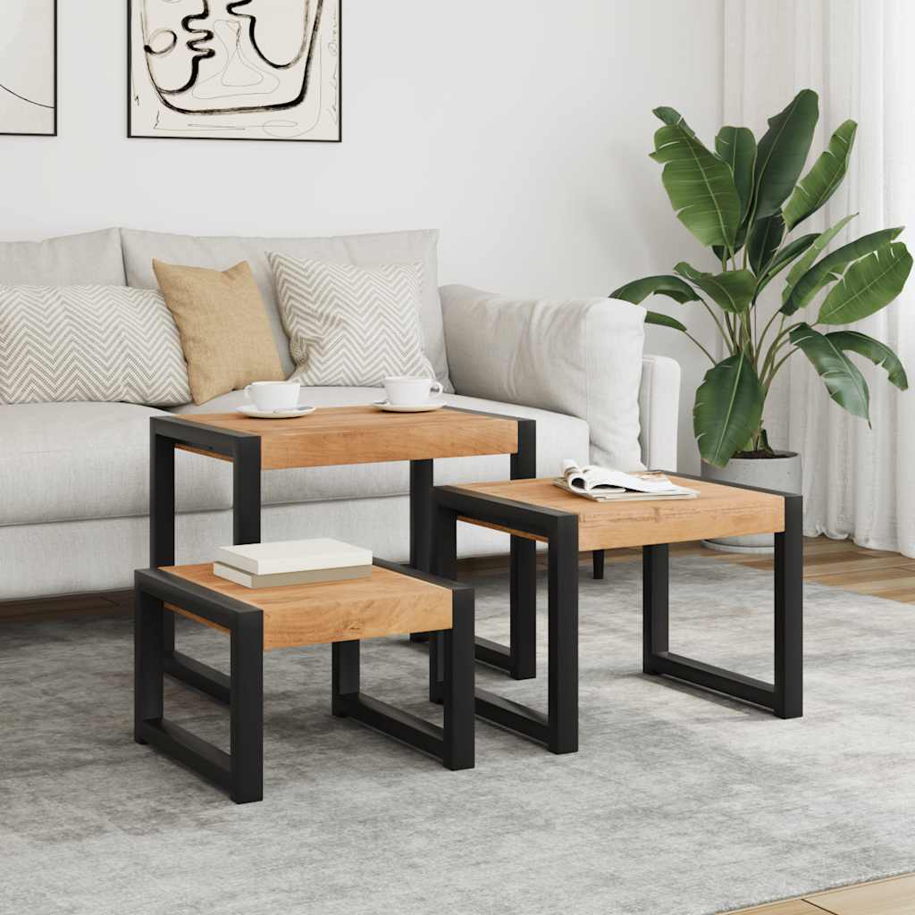 vidaXL 3-Piece Coffee Table Set Solid Reclaimed Wood