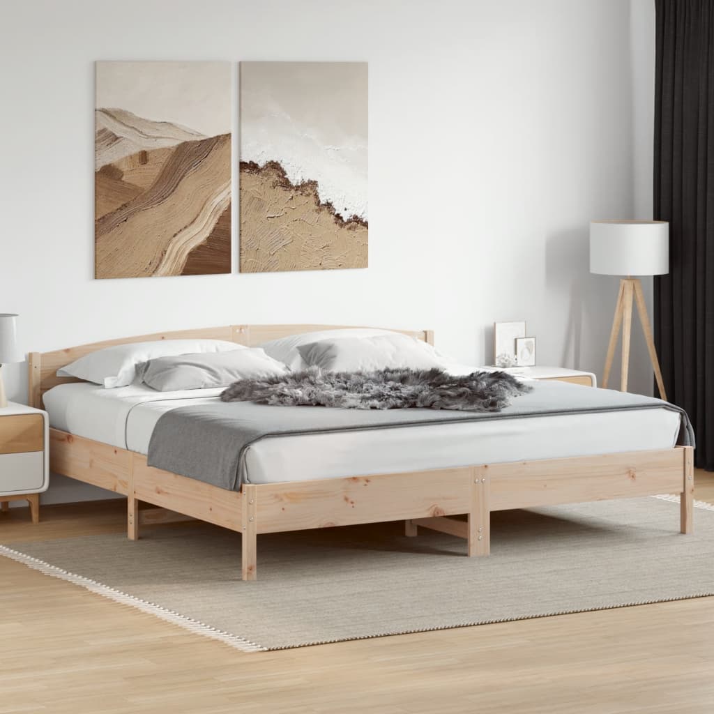 vidaXL Bedframe zonder matras massief grenenhout 200x200 cm