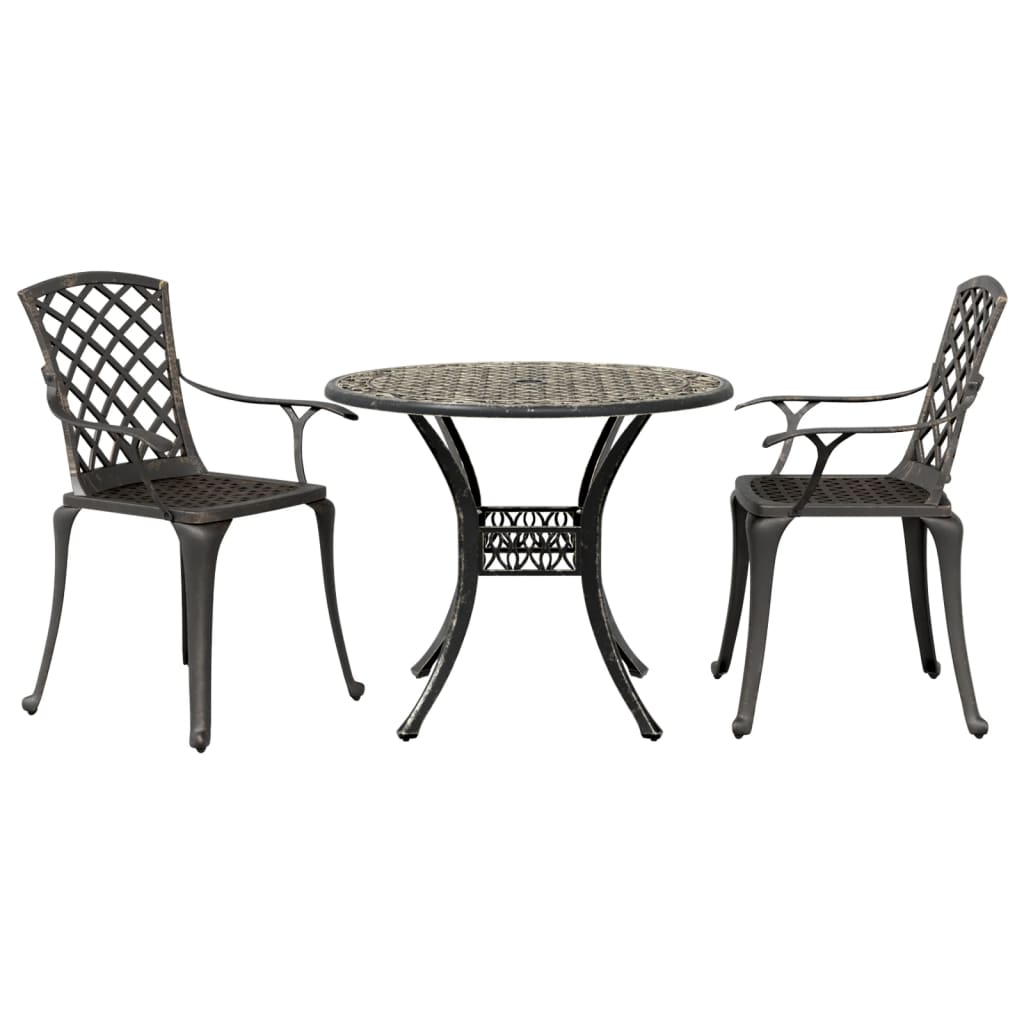 vidaXL 3-Piece Cast Aluminum Bistro Set White